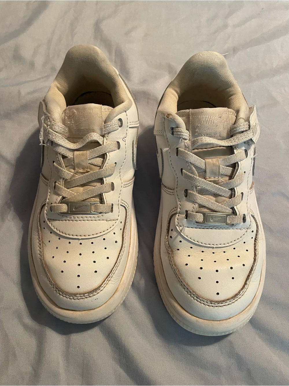 Nike Kids White Low-Top Leather Sneakers